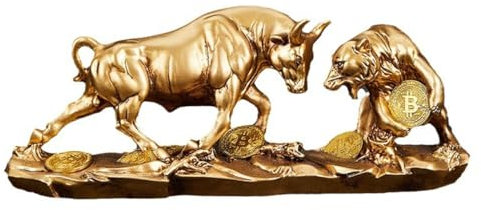 JXCBXJ Bull and Bear Figur, Resin Animal Statue, Stock Market Decor, Office Decor, Gift for Financial Investors.