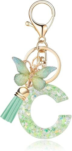 Frundoo Porte clef femme,ornement alphabétique Accessoires de sac Décoration de clé porte-breloque en résine porte-clés femmes accessoires de voiture accessoires filles pendentif porte-clés
