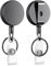 Teskyer 2 Pezzi Porta Badge Retrattile, Portachiavi Retrattile, Metallo, Corda di Nylon, Argento-nero