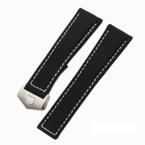 HXFFXHF Uhrenarmbänder für Tag Heuer Carrera AQUARACER, 20 mm, 22 mm, Canvas, Nylon, Leder, Faltschließe, schwarzes Uhrenarmband (Farbe: Schwarz, Schwarz, Solver1, Größe: 20 mm)