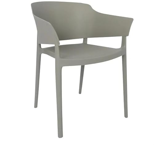 Bolero Lorenzo Plastic Stackable Cafe Chairs Medium Grey (2 pack) DX970 | Saves valuable storage space and withstands heavy daily use in busy commercial catering environments. Model DX970.