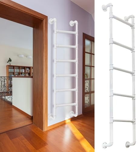 GODFSAHG 4ft 5ft 6ft 7ft 8ft Height Entrance Egress Ladder, Heavy-Duty Wall Mounted Metal Step Ladder for Home Loft Climbing Ladders for High Bed/Deck/RV/Apartments/Window Well(125cm/49in)