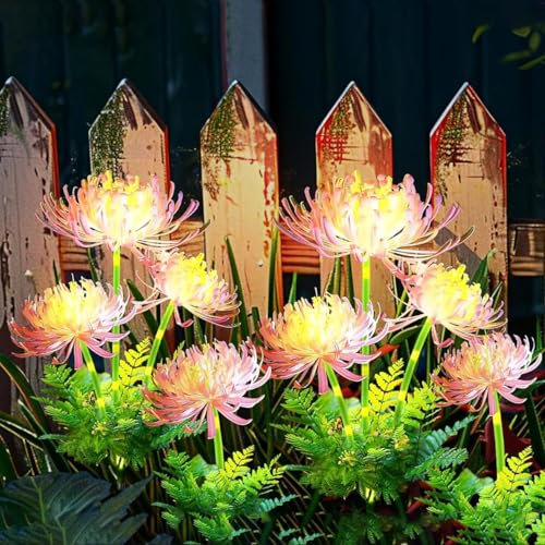 Redefun Gartendeko Solarleuchten 4 Stück Solarlampen für Außen Garten, IP65 Wasserdicht Solar Blumen Gartenbeleuchtung, Solarstecker für Aussen Balkon Blumenkästen Terrasse Friedhof Deko