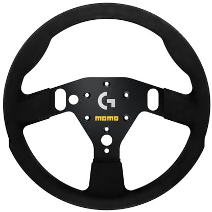 MOMO Motorsport SIM GT 320 Racing Wheel – Manette de jeu professionnelle de 320 mm, design italien fabriqué à la main, compatible avec le hub Logitech G RS, poignée en microfibre de qualité supérieure