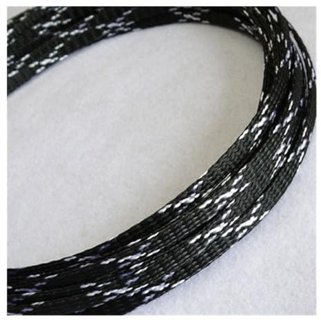 Hilo de algodón PP de 10 m de 3/4/6/8/10/12/14/16 mm + hilo de algodón negro PET PP tejido de malla de algodón trenzado para cable (BWB, 8 mm)