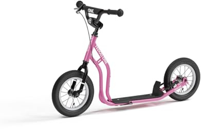 Yedoo One Kinder Tretroller - für Kinder ab 4 Jahren, ab 100 cm Körperhöhe, mit Luftreifen 12/12 - für Mädchen und Jungen, höhenverstellbar mit Ständer und Reflexelementen