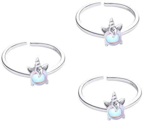 Beavorty Lot De 3 Bagues Licorne Tendance En