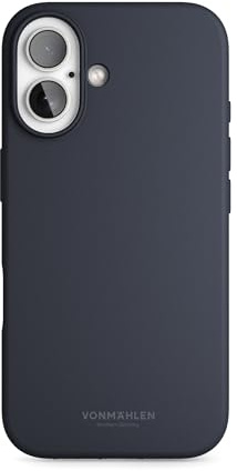 VONMÄHLEN Soft Silicone Case - Silikonhülle aus recycelten Materialien, kompatibel mit iPhone und MagSafe, Handyhülle mit Kamera-Displayschutz - iPhone 16 - Navy