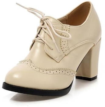 EQWIGKEIT Pumps - Scarpe da ballo da donna, stile retrò, con tacco, eleganti, stile tradizionale Mary Jane, in pelle, con tacco comodo