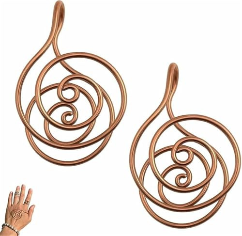 Copper Palm Ring Reiki Spiral Hand Rings for Meditation & Energy Healing, Handmade Copper Cuffs for Crystal Work, Manifestation, Chakra Balancing, Meditation Gift for Women & Men