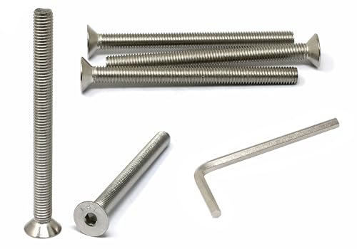 iexcell Lot de 5 vis hexagonales à tête plate M10 x 120 mm, filetage 1,5 mm, en acier inoxydable 304