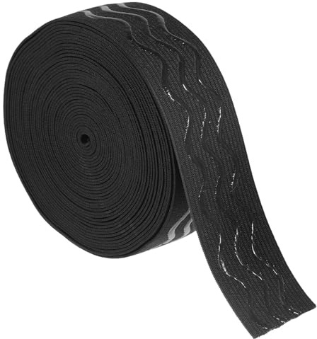 WRITWAA Schwarzes Breites Nähgummiband mit Rutschfestem Griff Hohe Elastizität aus Nylon und Spandex für Bekleidung und Organisation