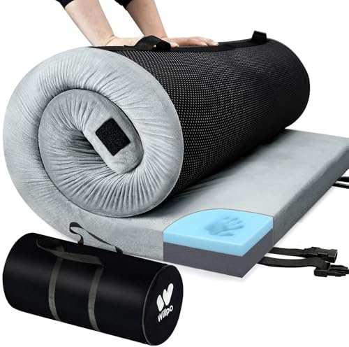 Willpo Materasso da campeggio in memory foam con borsa da viaggio, leggero e portatile, per tende, letti per ospiti, casa