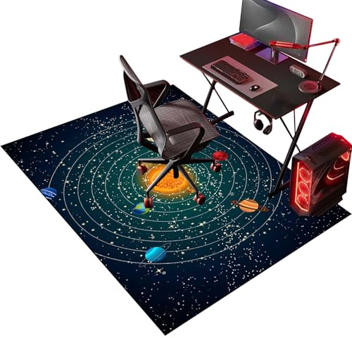 Tapis Chaise de Bureau, Tapis Chaise Gaming Antidérapant Tapis pour Fauteuil, 90 x 140 cm Tapis Gaming Sol pour Sols durs, Protège Sol Protection Sol Gamer Bureau Gaming pour Salon, Chambre, Bureau