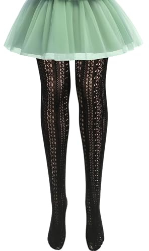 Samlonge Lolita Strumpfhose Jk Pattern StrüMpfe Spitze Aushöhlen Gemusterte StruMpfhosen Geschnitzte Vintage Spitze Blumen StrüMpfe Frauen Trachten strumPfhose Reizvoller Vintage Mode Pantyhose