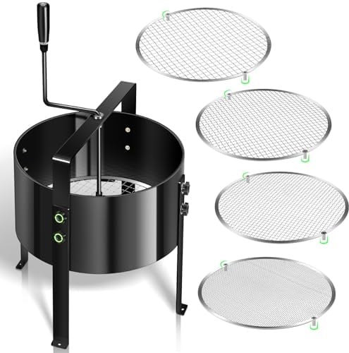 Setaccio rotante manuale migliorato per giardino, setaccio per compost setaccio orticolo | Filtro a maglie da 13 pollici con 4 setacci intercambiabili (3/6/9/12 mm), setaccio orticolo rotativo moderno