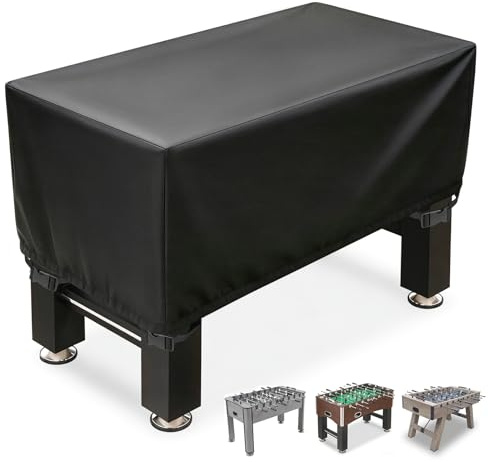 Rilime Tischkicker Abdeckung, 420D Oxford Tischfußball Kickertisch Abdeckung mit Lösen Sie Gürtel und Spannungen für Tischkicker Erwachsene Wasserdicht Wetterfest -160X115X50cm