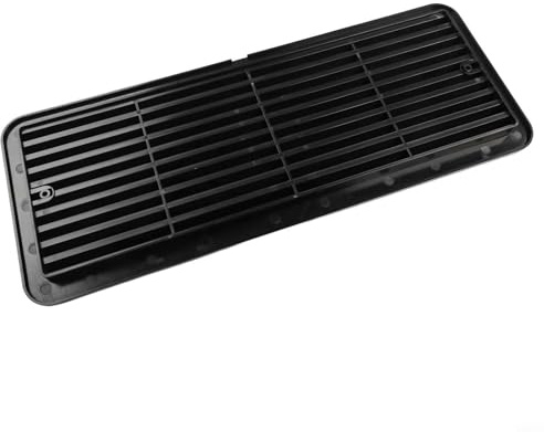 Rejilla de montaje para rejilla de ventilación de nevera de autocaravana, 483 mm x 186 mm, para ventilación de refrigeración de autocaravana, compatible con modelos que requieren OE 62445480, negro