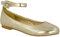 Womens Flat Ankle Strap Ballet Pumps Ladies Ballerina Party Bridal Smart Shoes Shoes 3-8