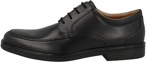 Clarks Un Aldric Park, Oxford Uomo, Nero Black Leather, 45 EU