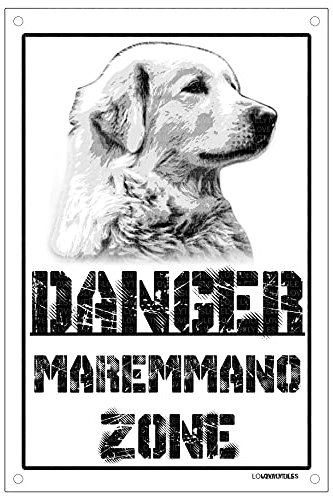 Danger MAREMMANO zone Targa cartello metallo attenti al cane metal sign (15X20)