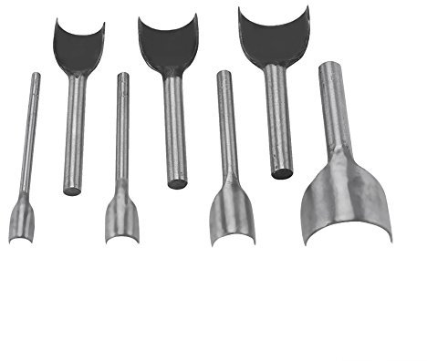 Set di 7 taglierine semirotonde, per lavori manuali fai da te, in pelle, taglio semi-rotondo, per cintura e cintura da 10 a 40 mm