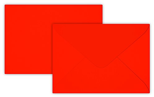 100 Briefumschläge Mini geeignet für Visitenkarten Neon Rot 6 x 9 cm Verschluss-Technik: feuchtklebend, Grammatur 100 g/m²