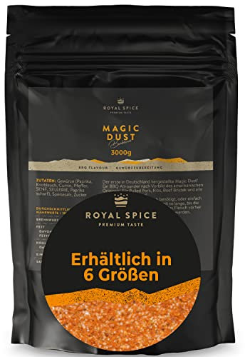 Royal Spice Magic Dust BBQ Rub Gewürzmischung 3kg XXXL Sparpack - Erster In Deutschland Hergestellter Magic Dust Rub Nach Dem Originalrezept Von Mike Mills - Verschiedene Größen erhältlich
