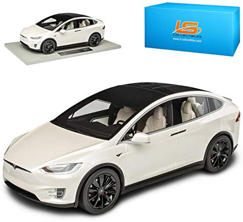LS Collectibles Tesla Model X Weiss Ab 2015 1/18 Modell Auto