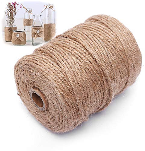 AIZYR Polyvalent Artisanat De Corde De Corde De Chanvre - Chaîne De Ficelle De Jute Naturel pour Les Arts De L'emballage, Emballage De Décoration D'artisanat, Grattoir À Chat Bricolage,8mm