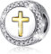 Eusense Pandora Charm Kreuz, Bead Kreuz 925 Silber für Europäisch Armband und Kette