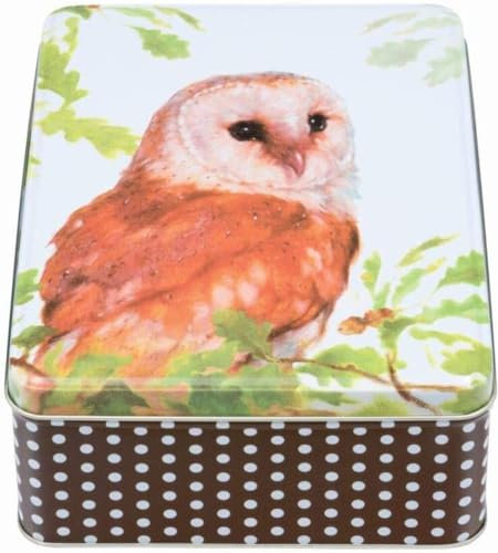 Jo Stockdale Owl Deep rectangular Tin 195 x 154 x 75mm