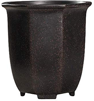 XFDZSW MALL Noir Pots en Ceramique avec Trou de Vidange Fait Main Cache Pot pour Plante Interieur pour Plantes Fleur Aloe Succulent Ø 19.5 cm x H 20 cm