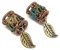2 x Dreadperlen V9, Herbal Garden mit Blatt | Handgefertigter Dreadschmuck in Grün-Braun für Dreadlocks & Braids (Ø 6 mm)
