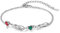 ALBERTBAND Armbänder Personalisiertes Silber Infinity Armband mit 1-7 Namen und Charms Simulierte Geburtssteine Verstellbare Armbänder für Frauen Mädchen (2 names)