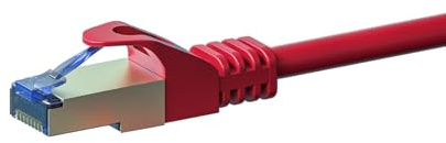 Danicom CAT 6a Netzwerkkabel LSOH - S/FTP - 3 m - Rot | POE, Ethernet, LAN, Patchkabel, Datenkabel, RJ45 - für Serverschränke, Switches, Router, Modems!