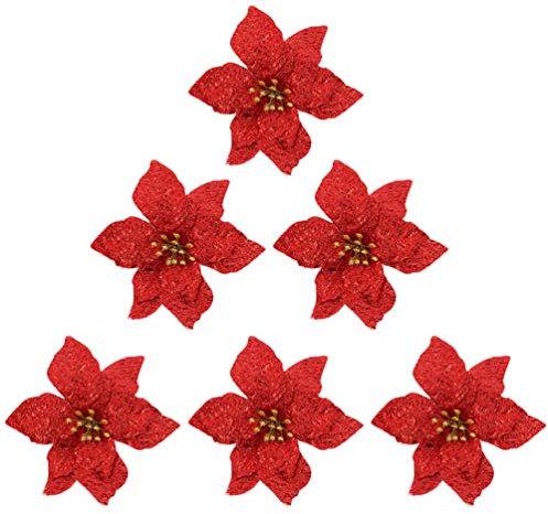 jojofuny 6stücke Künstliche Weihnachtsblumen Simulierte Blumen Für Baumdekor DIY Girlanden Zubehör Weihnachtliche Accessoires Für Kamine Fenster