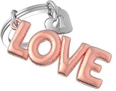 METALMORPHOSE - Porte-clés Ballon d'hélium Love rose gold avec charm cœur argenté - MTM310-01