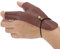 Asixxsix Bogenschieß-Handschutz, Schützender, Atmungsaktiver, Leichter 2-Finger-Schutz aus PU-Leder, rutschfest, Langlebig, Bogenschießhandschuh für die Linke Hand, Traditioneller Langbogen(Braun)