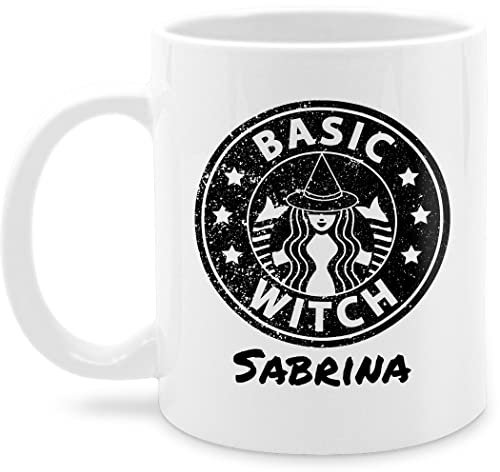 Tasse Tassen 325ml - Halloween - Coffee Witch Basic - Sterntaler Kaffee Hexe mit Wunschname - 325 ml - Weiß - hexen personalisierte witches haferl witcher name häferl mug cup teetasse kaffeetasse