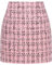IDEALSANXUN Mini Jupe Moulante à Carreaux Taille Haute en Laine pour Femme, Tweed Rose, Taille M