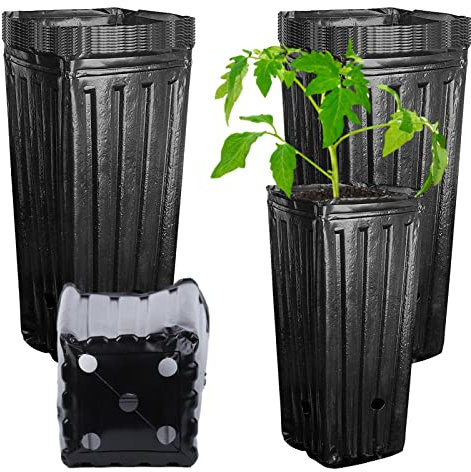 backlight Macetas de árboles profundas para viveros – 20 unidades de recipientes altos para plantas de plántulas, macetas de plantas de plantas de semillero en ciernes macetas de plantas