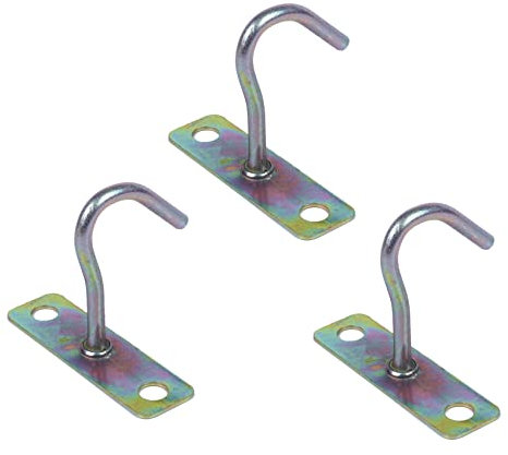Duendhd 3 x Lüfterbefestigung, Metall, J-förmig, Deckenhalterung, Hakenaufhänger 80 mm Höhe