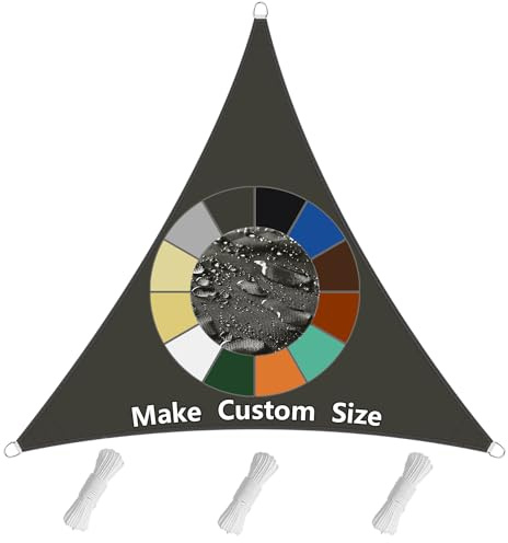 Sonnensegel Dreieckig 2x2x2M Wasserdicht 100% Polyester (PES), Sonnenschutz mit 95% UV-Schutz, reißfest & wetterfest für Terrasse, Balkon & Garten-Dunkelgrau
