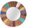 DESIGN DELIGHTS WANDSPIEGEL Poppy | Mahagoni, Teakholz 50 cm, Bunt | runder Spiegel, bunter Flurspiegel, Holzspiegel, Teakspiegel, Rundspiegel