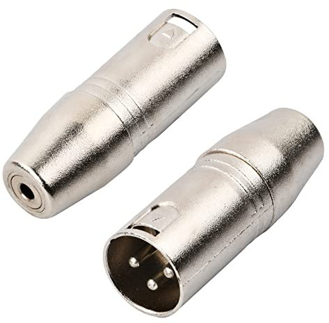 Naseom 2 piezas XLR a jack 3.5mm, convertidor de audio XLR a RCA, adaptador de 3 polos hembra a macho XLR para videocámaras, grabadoras, mezcladoras