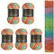 5 x 100g Wollbiene Crazy Cotton Batik 500 Gramm mit Farbverlauf 55% Baumwolle mehrfarbig Multicolor Strickwolle Häkelwolle Wolle Ganzjahreswolle (6010 orange grün mint)