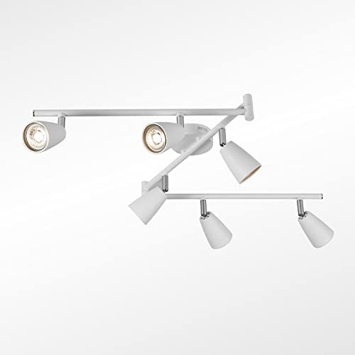 IMPTS LED Deckenleuchte 6 Flammig Weiss, inkl. 6 x 3W Leuchtmittel GU10, 250LM,230V, IP20,Warmweiß,Schwenkbar, LED Deckenlampe Deckenspot Deckenstrahler Spotleuchte