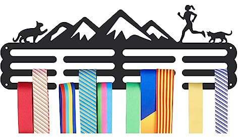 nbeads Medaillen Display Holder Rack, Running Theme Medaillen Display Wall Mounted Frame Sport Medaille Halter Haken für Wettbewerb Medaille Wand hängende Display, Mount über 50 Medaillen