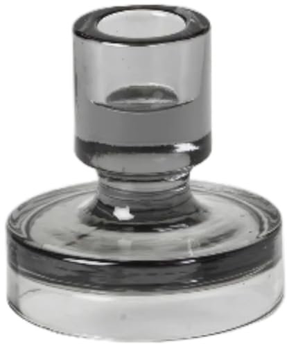 Broste Copenhagen Kerzenständer Petra Glas Smoked Pearl S, 8 x 8 cm, 14498100